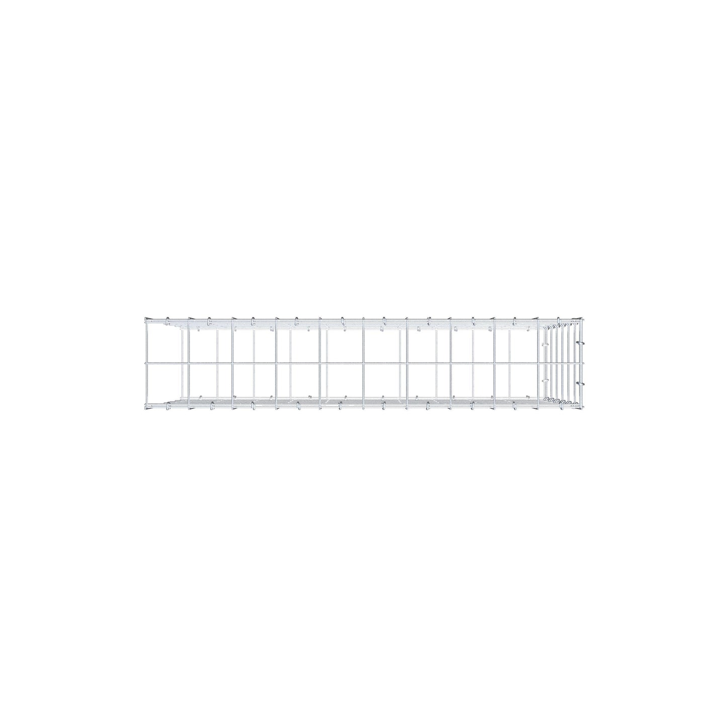Monteret gabion type 2 100 cm x 60 cm x 20 cm (L x H x D), maskestørrelse 10 cm x 10 cm, C-ring