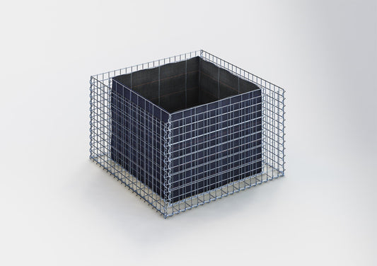Lecho elevado rectangular 100 cm x 60 cm x 100 cm (largo x alto x fondo), malla 5 x 5 cm, espesor de pared 10 cm