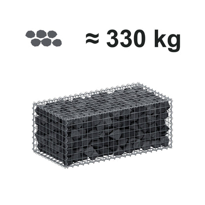 Gabbione 100 cm x 40 cm x 50 cm (L x H x P), maglia 5 cm x 5 cm, spirale