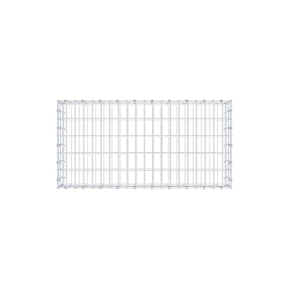Gabion 100 cm x 20 cm x 50 cm (L x H x D), maskestørrelse 5 x 10 cm, spiralring