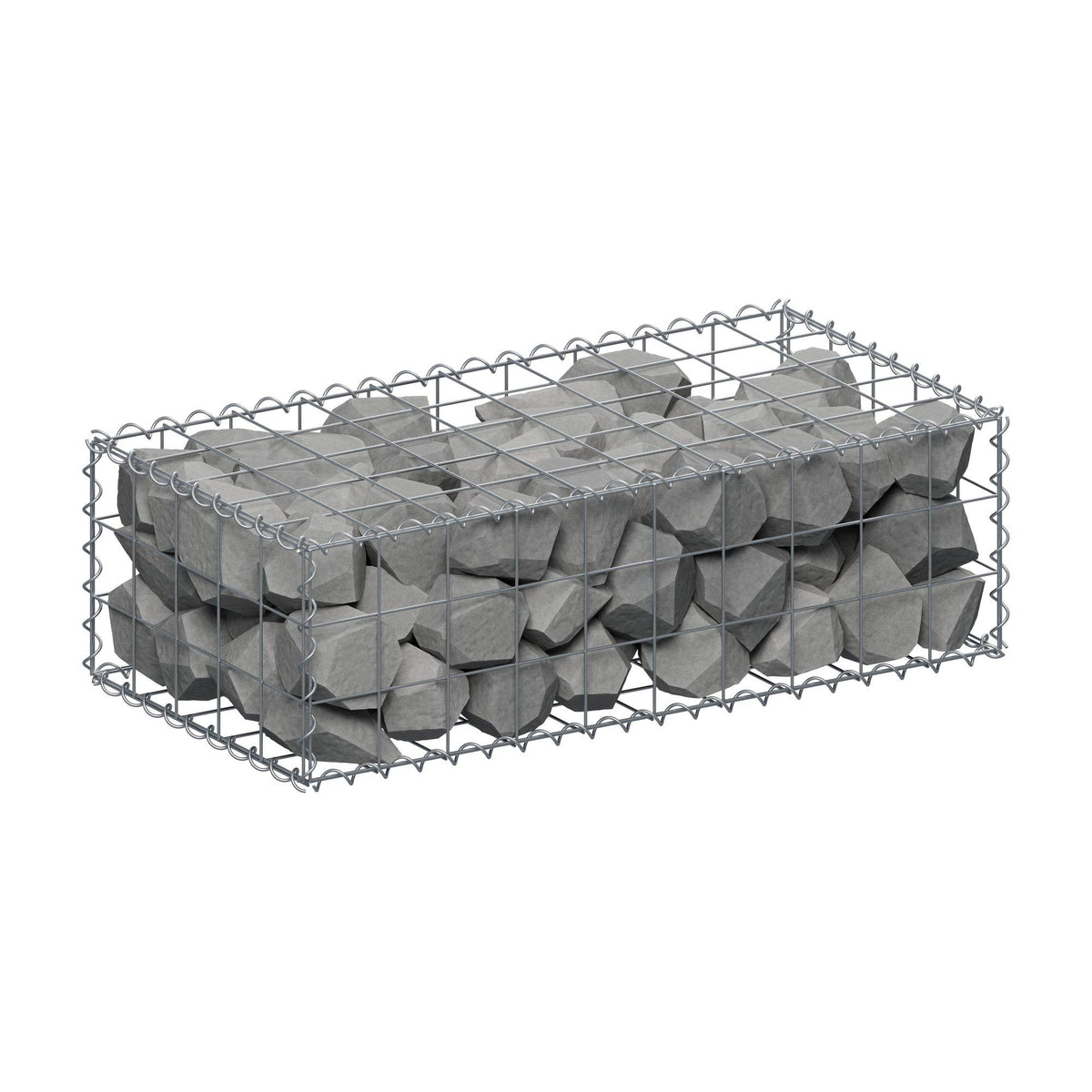 Gabione 100 cm x 30 cm x 50 cm (L x H x T), Maschenweite 10 cm x 10 cm, Spirale