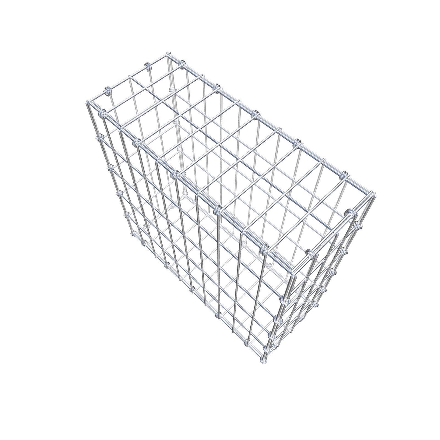 Gabione 50 cm x 50 cm x 20 cm (L x H x T), Maschenweite 5 x 10 cm, Spiralring