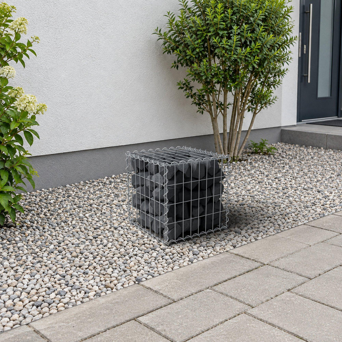 Gabion 40 cm x 40 cm x 40 cm (L x H x D), maskestørrelse 5 cm x 10 cm, spiral