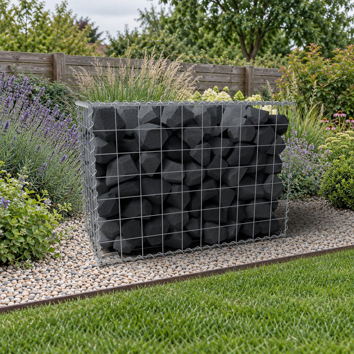 Gabione 100 cm x 70 cm x 50 cm (L x H x T), Maschenweite 10 cm x 10 cm, Spirale