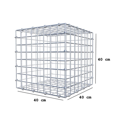 Schanskorf 40 cm x 40 cm x 40 cm (L x H x D), maaswijdte 5 x 5 cm, spiraalring