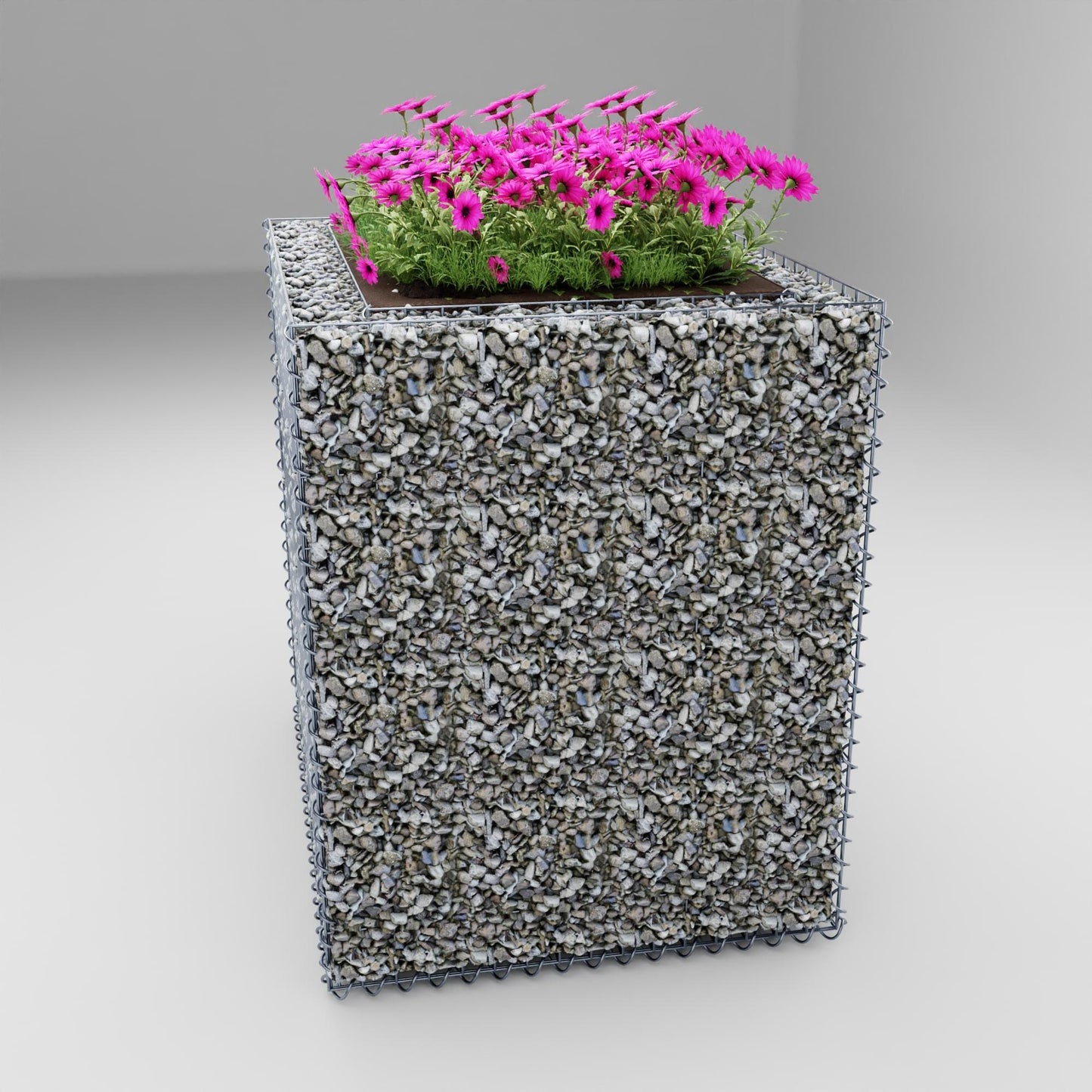 Rechthoekig verhoogd bed 100 cm x 80 cm x 100 cm (L x H x D), maaswijdte 5 x 10 cm, wanddikte 10 cm