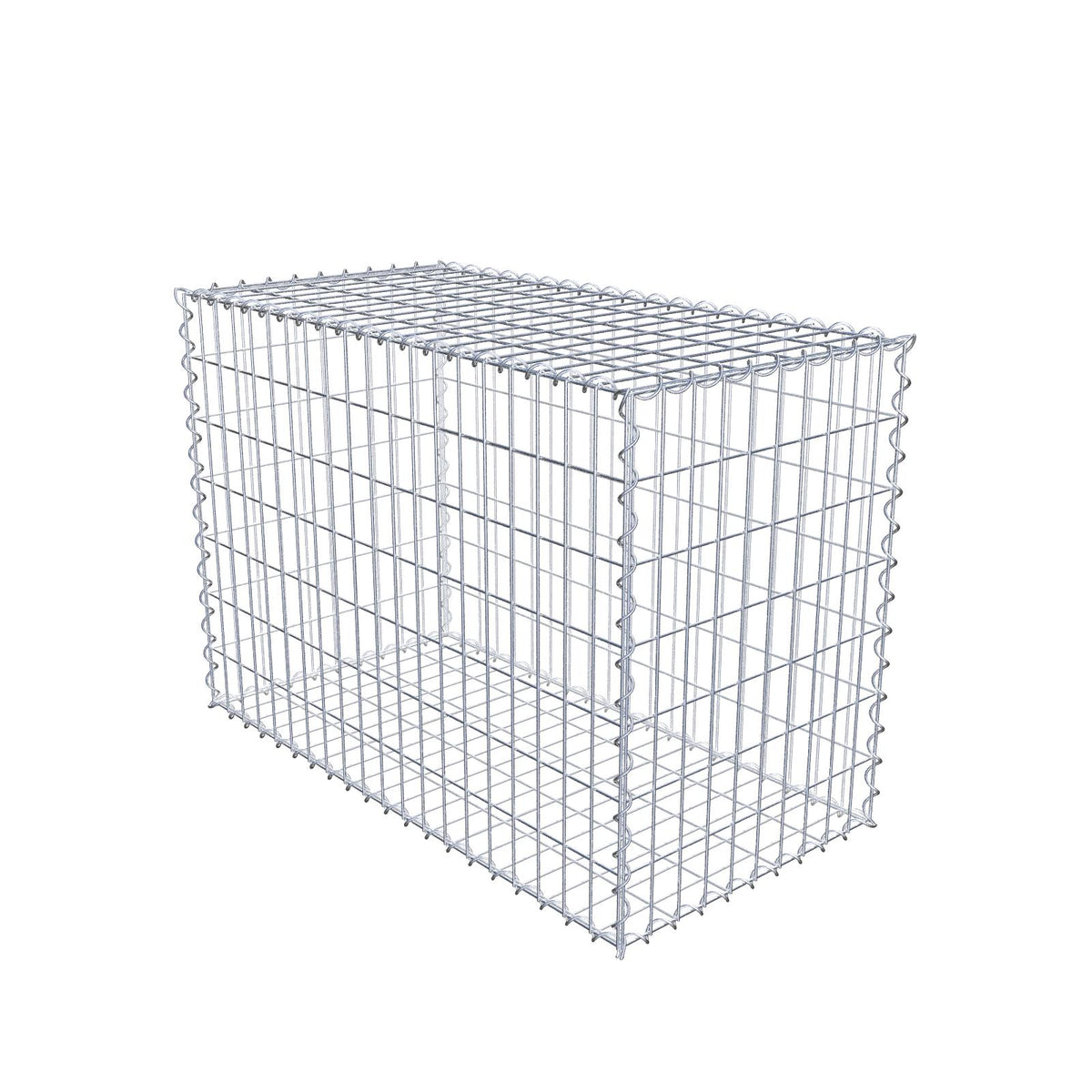 Gabbione 100 cm x 70 cm x 50 cm (L x H x P), maglia 5 cm x 10 cm, spirale
