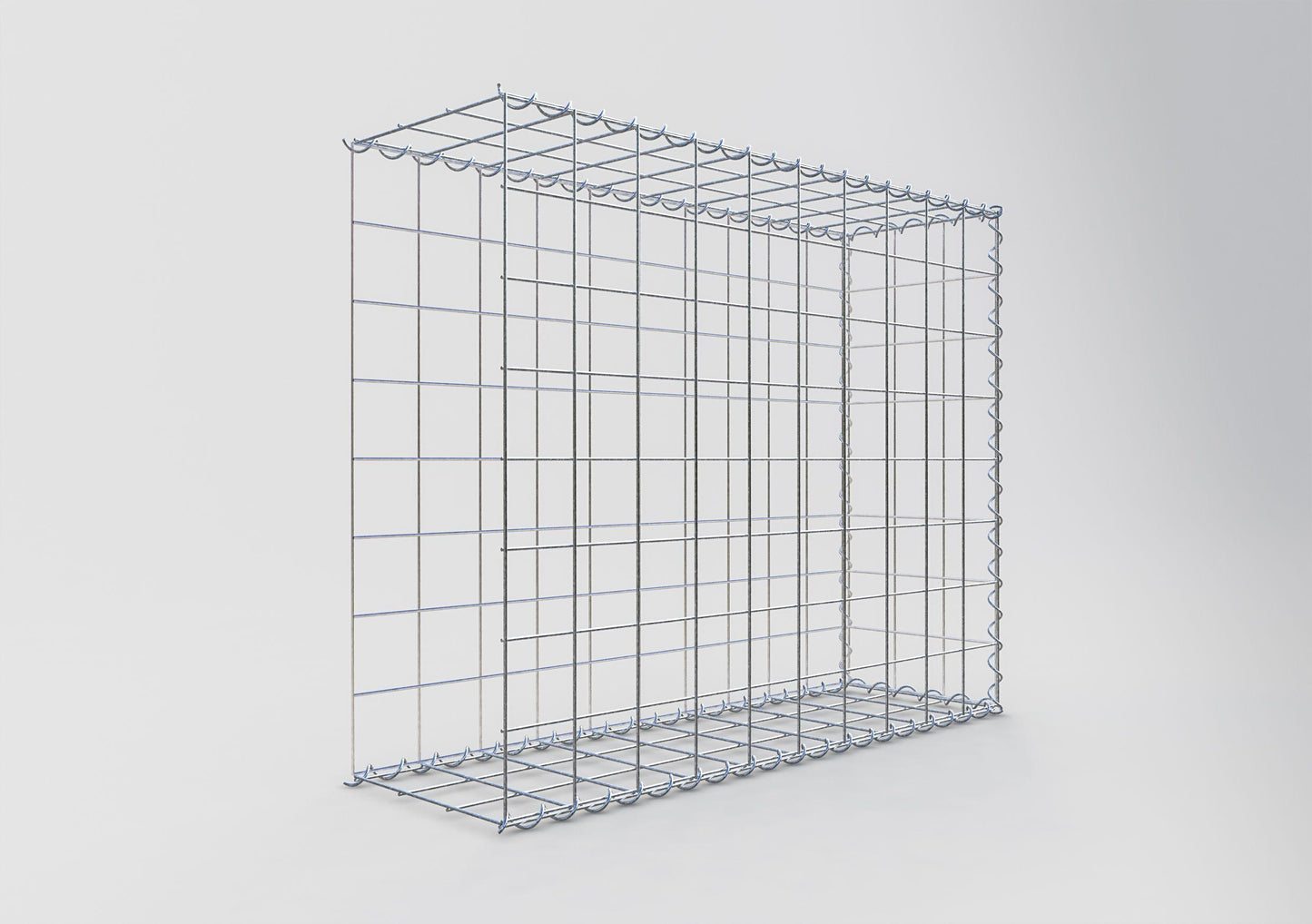 Aangegroeide schanskorf type 2 100 cm x 80 cm x 30 cm (L x H x D), maaswijdte 10 cm x 10 cm, spiraal
