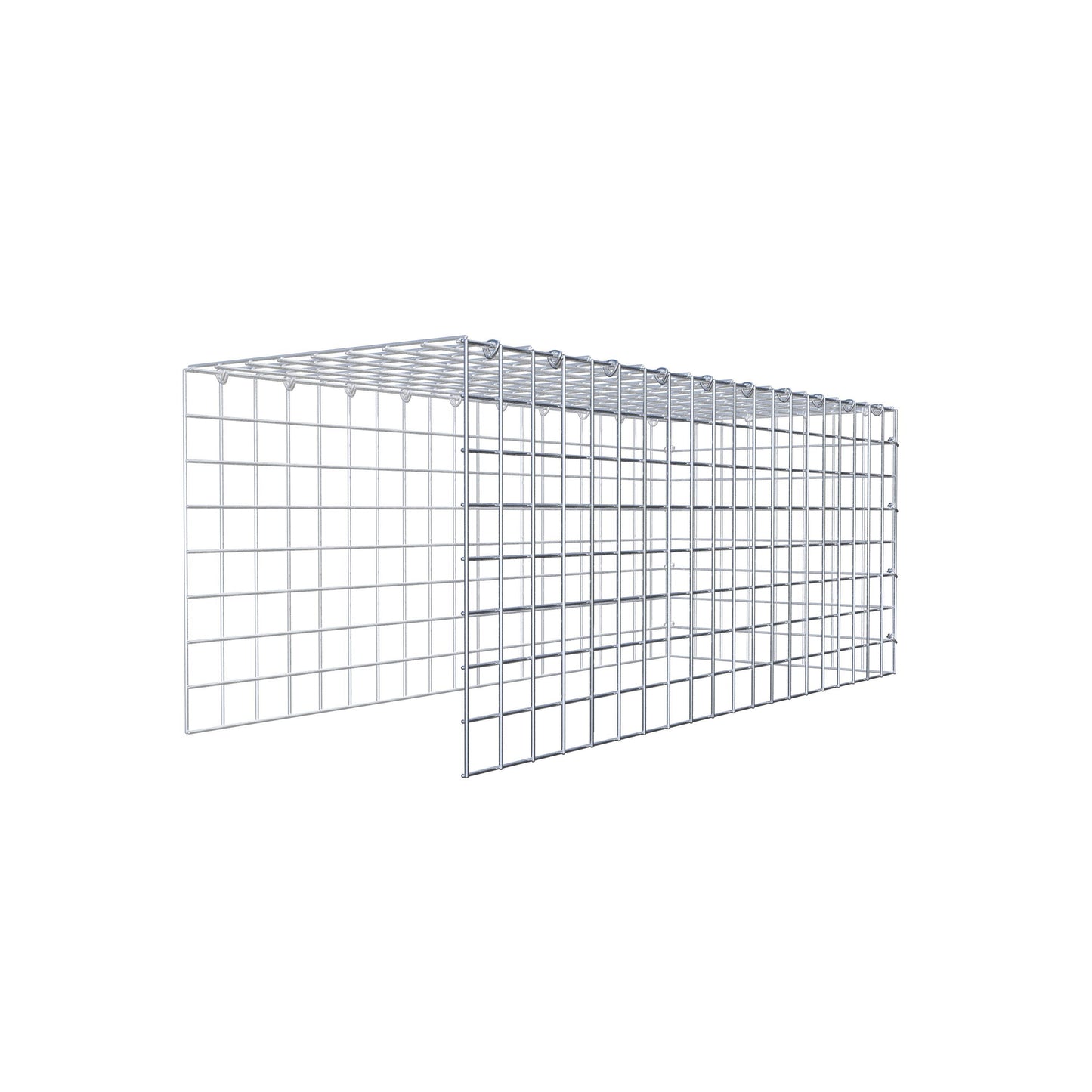 Gavión adicional tipo 4 100 cm x 40 cm x 40 cm (L x A x P), malla 5 cm x 5 cm, anillo en C