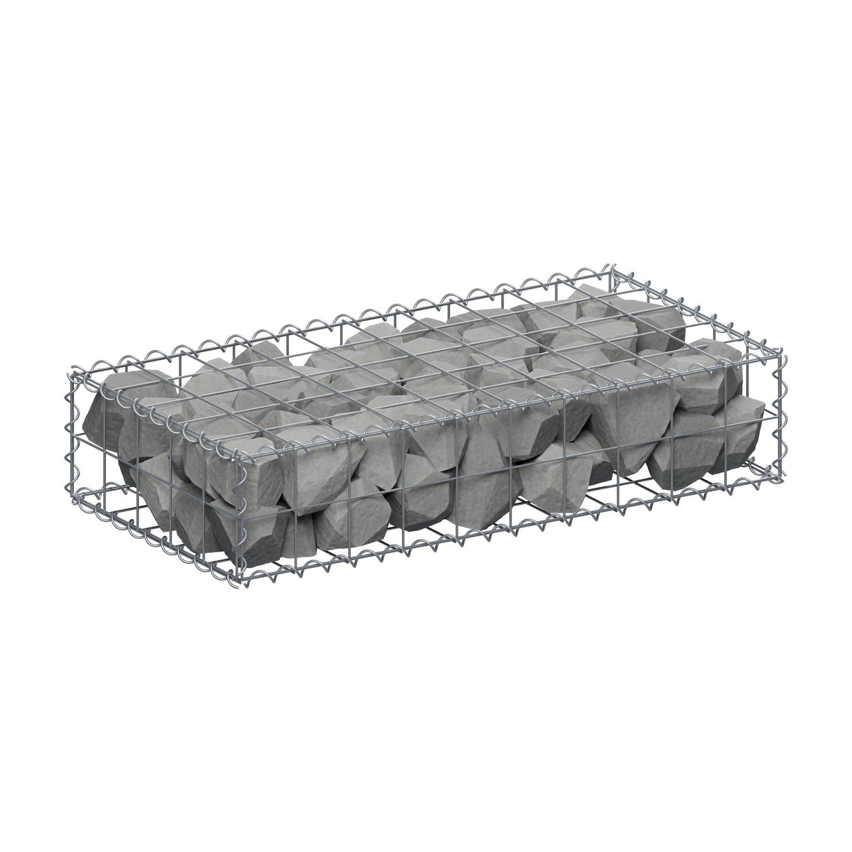 Gabion 100 cm x 20 cm x 50 cm (L x H x D), maskstorlek 10 cm x 10 cm, spiral