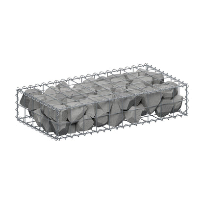 Gabion 100 cm x 20 cm x 50 cm (L x H x D), maskstorlek 10 cm x 10 cm, spiral