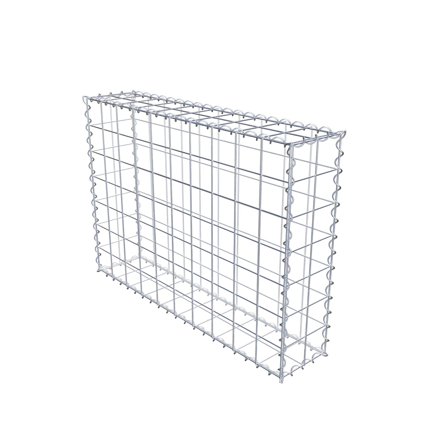 Schanskorf 100 cm x 70 cm x 20 cm (L x H x D), maaswijdte 10 cm x 10 cm, spiraalvormig