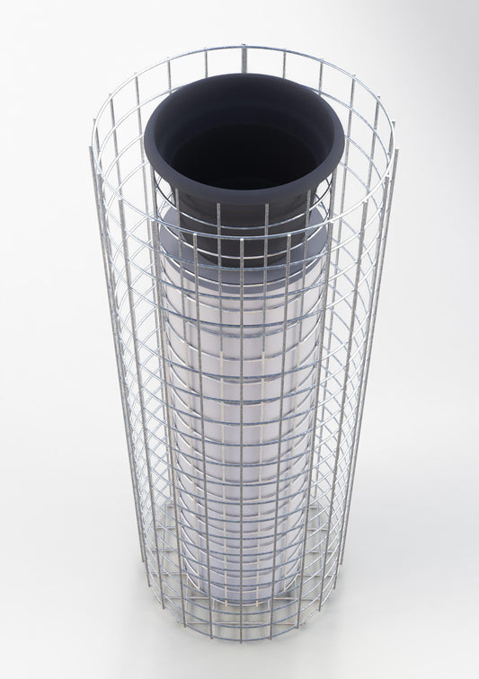 Flower column height 102 cm round, diameter 37 cm, MW 5 x 5 cm, hot-dip galvanized including pot