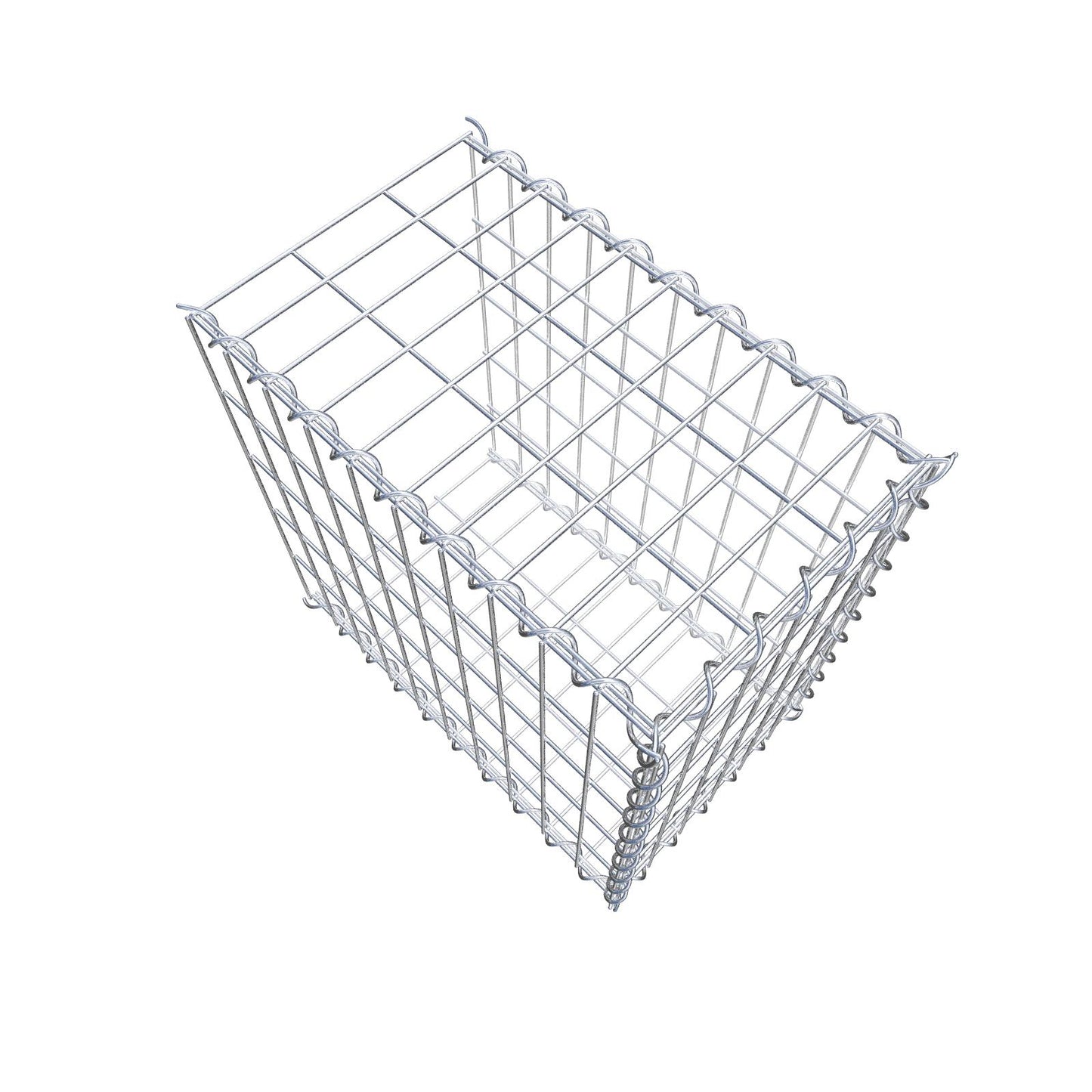 Gabion rapporté type 2 50 cm x 50 cm x 30 cm (L x H x P), mailles 5 cm x 10 cm, spirale