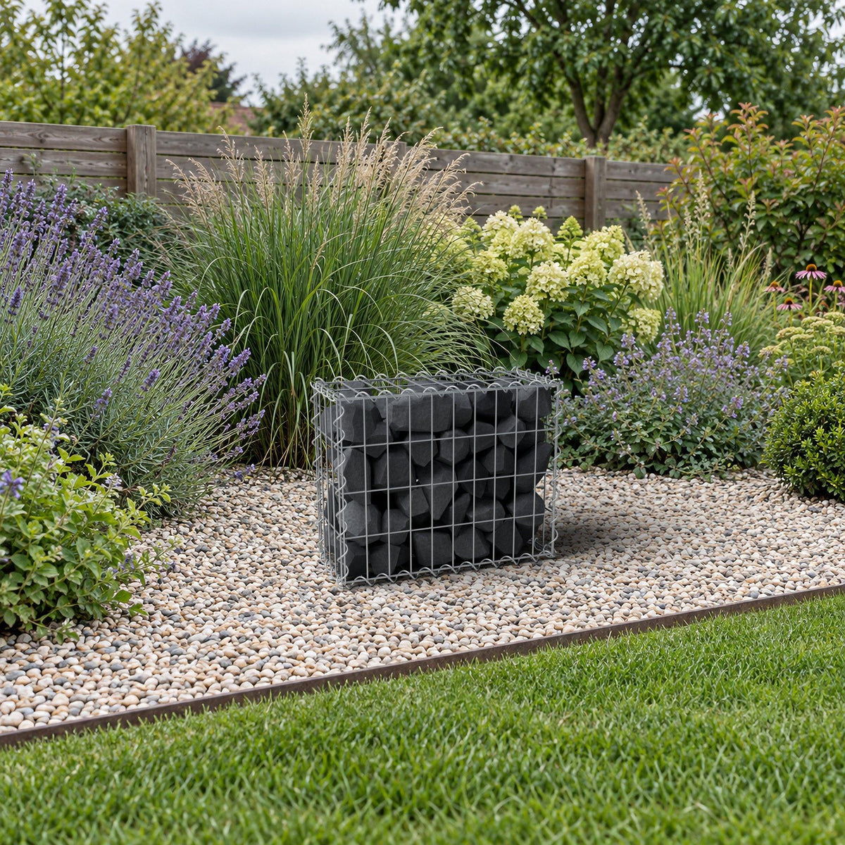 Gabione 50 cm x 40 cm x 20 cm (L x H x T), Maschenweite 5 cm x 10 cm, Spirale