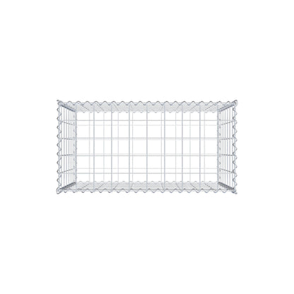 Schanskorf 100 cm x 70 cm x 50 cm (L x H x D), maaswijdte 10 cm x 10 cm, spiraalvormig