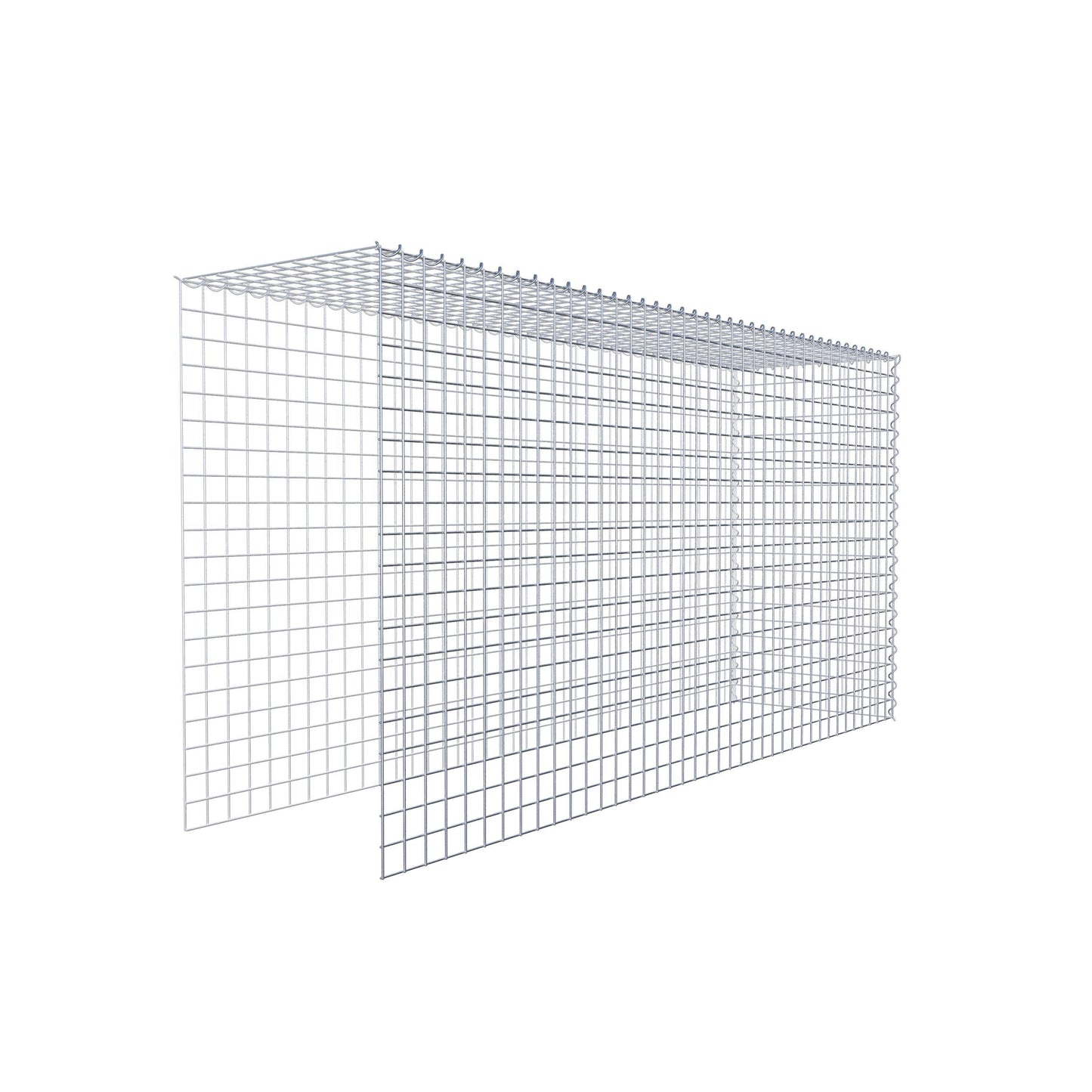 Gabion rapporté type 4 200 cm x 100 cm x 50 cm (L x H x P), mailles 5 cm x 5 cm, spirale