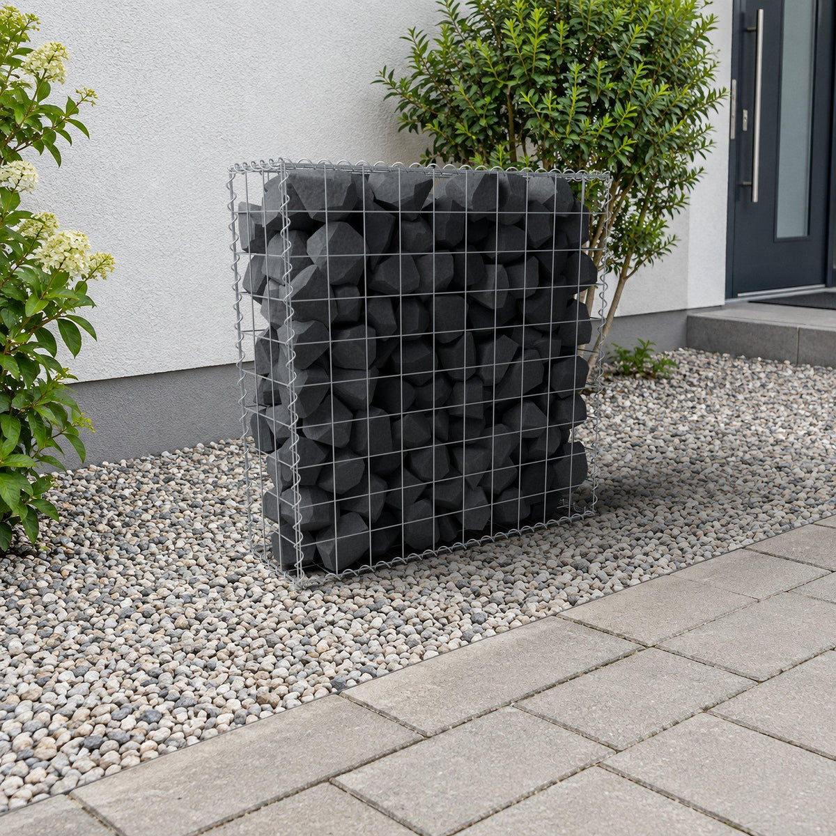Schanskorf 100 cm x 100 cm x 30 cm (L x H x D), maaswijdte 10 cm x 10 cm, spiraalvormig