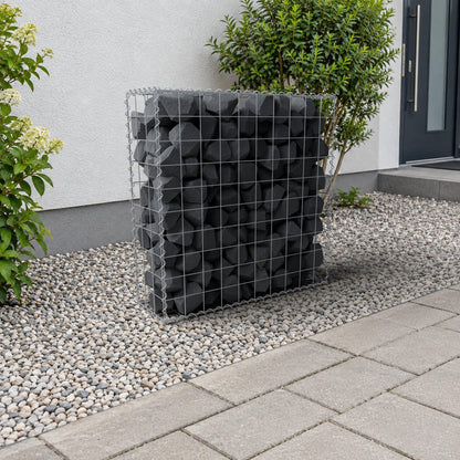 Schanskorf 100 cm x 100 cm x 30 cm (L x H x D), maaswijdte 10 cm x 10 cm, spiraalvormig