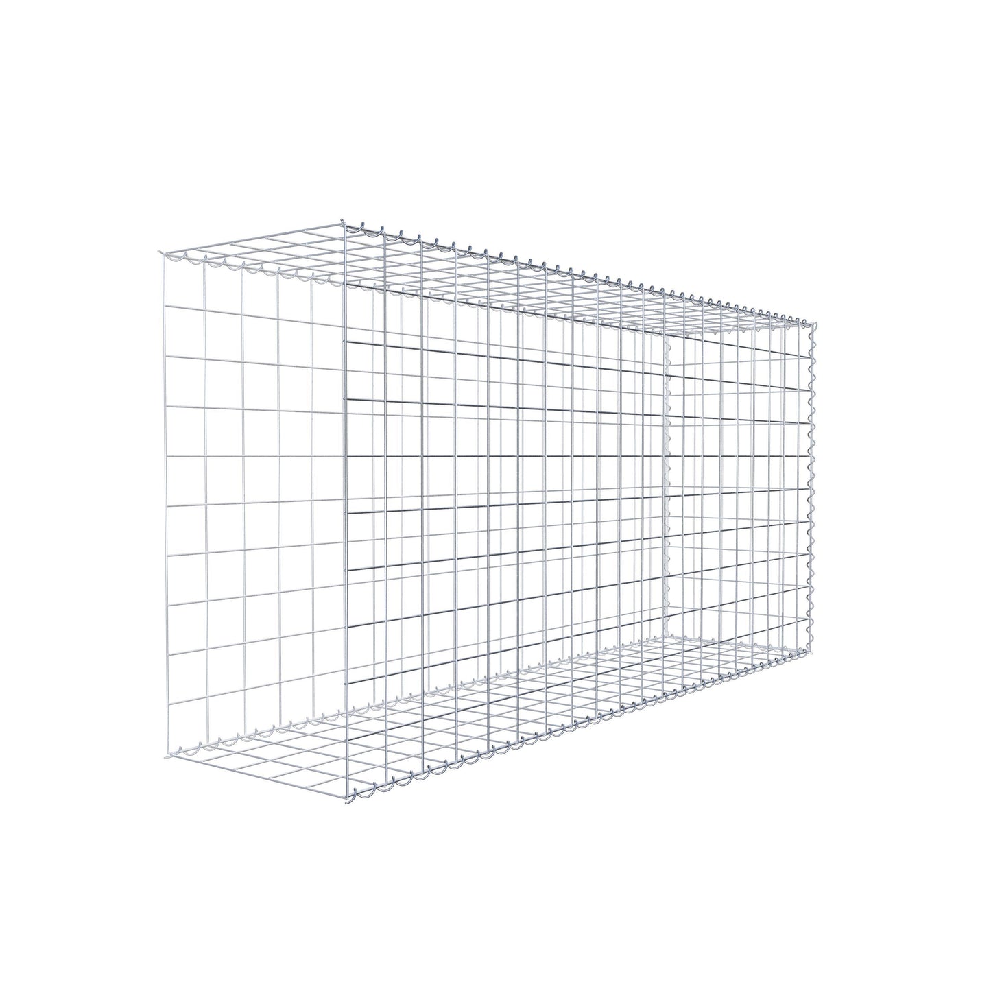 Gabion rapporté type 2 200 cm x 100 cm x 50 cm (L x H x P), mailles 10 cm x 10 cm, spirale