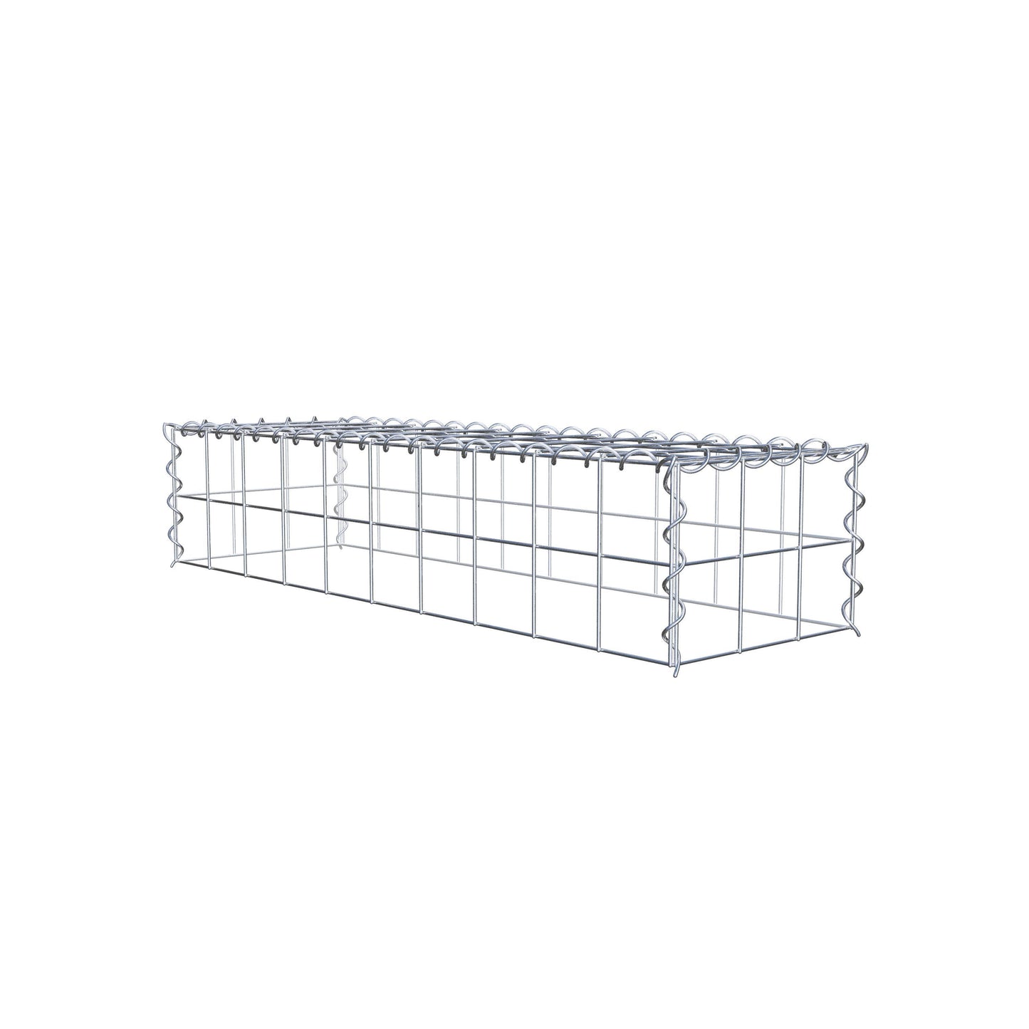 Opvokset gabion type 3 100 cm x 20 cm x 30 cm (L x H x D), maskestørrelse 10 cm x 10 cm, spiral