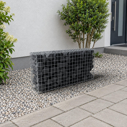 Gabion 100 cm x 50 cm x 20 cm (L x H x D), maskstorlek 5 cm x 5 cm, spiral