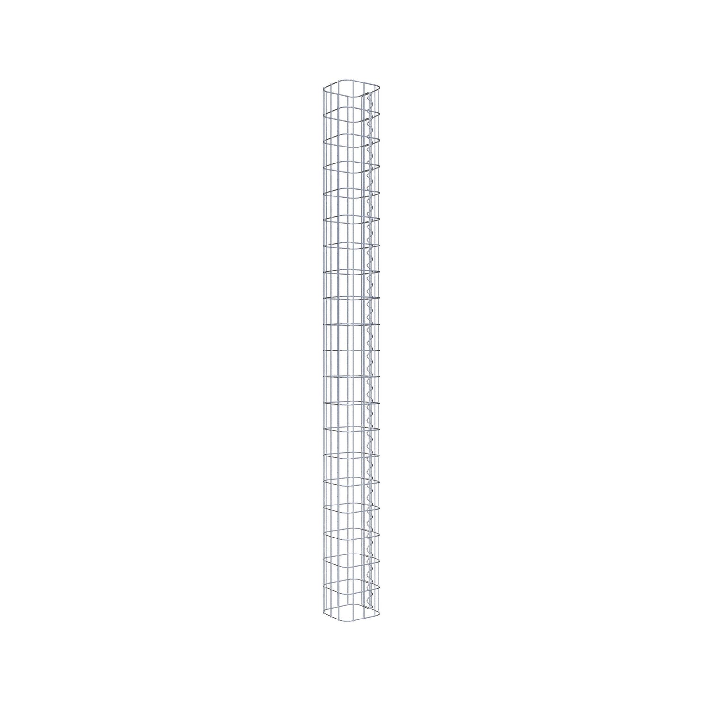 Colonna rettangolare in gabbione zincato a caldo, 17 cm x 17 cm, 200 cm di altezza, MW 5 cm x 10 cm