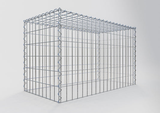 Gabion rapporté type 3 100 cm x 60 cm x 50 cm (L x H x P), mailles 5 cm x 10 cm, spirale