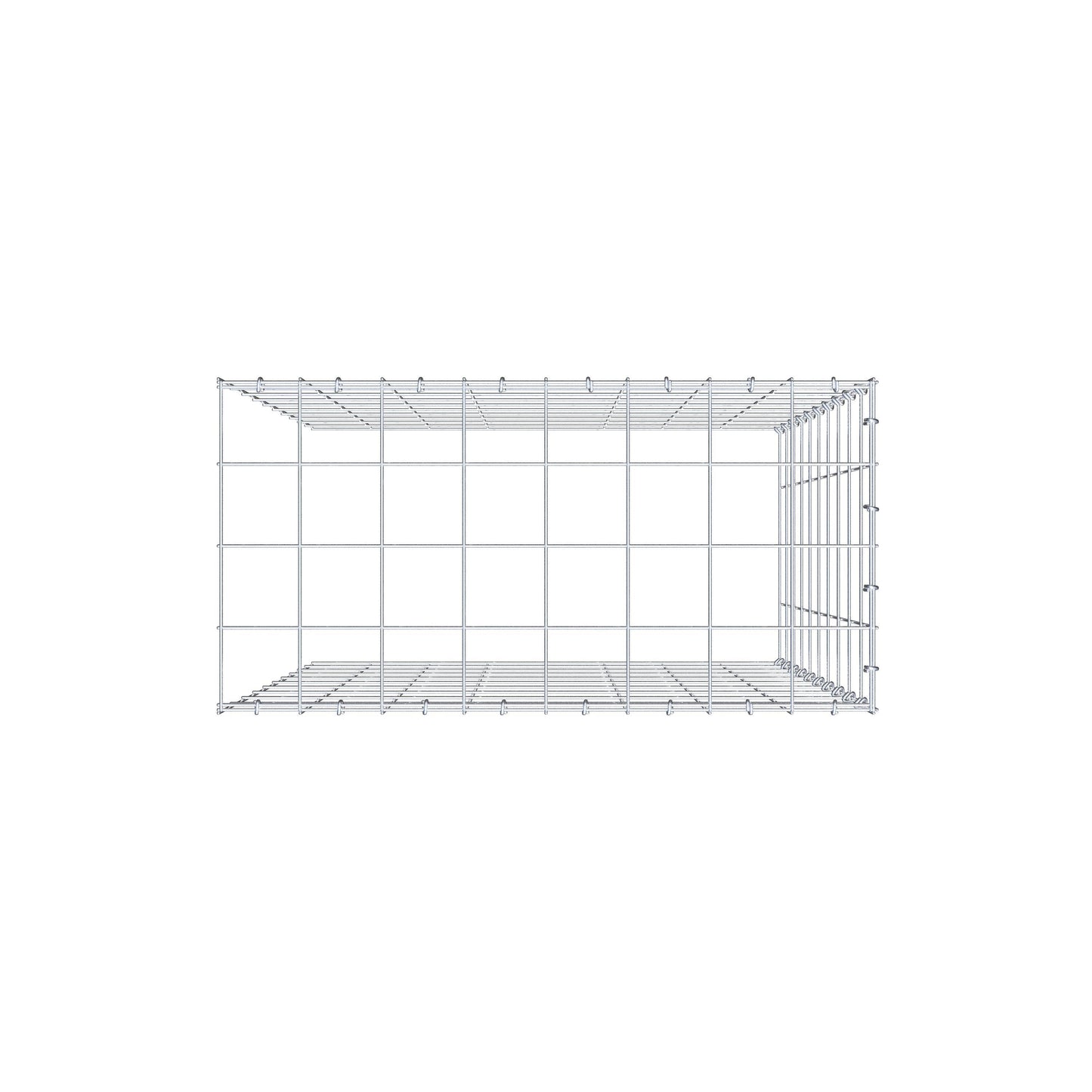 Gabbione aggiuntivo tipo 4 100 cm x 80 cm x 40 cm (L x H x P), maglia 10 cm x 10 cm, anello a C