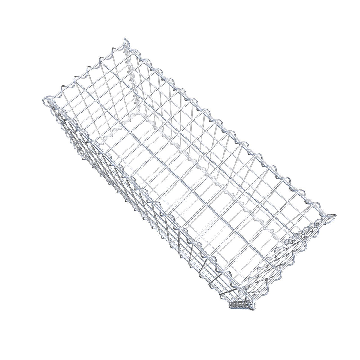 Schanskorf 80 cm x 40 cm x 30 cm (L x H x D), maaswijdte 5 cm x 10 cm, spiraalvormig