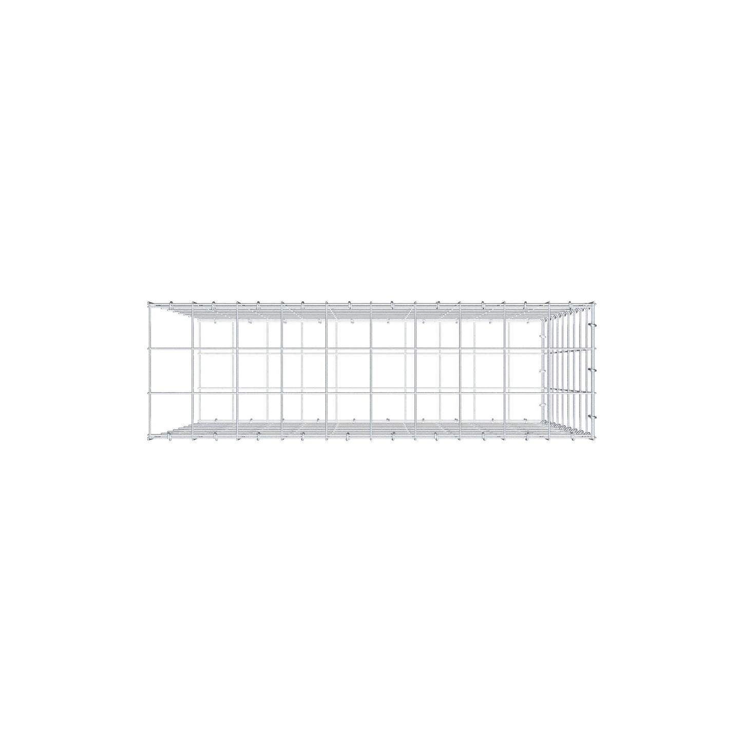 Gabbione fissabile tipo 2 100 cm x 90 cm x 30 cm (L x H x P), maglia 10 cm x 10 cm, anello a C