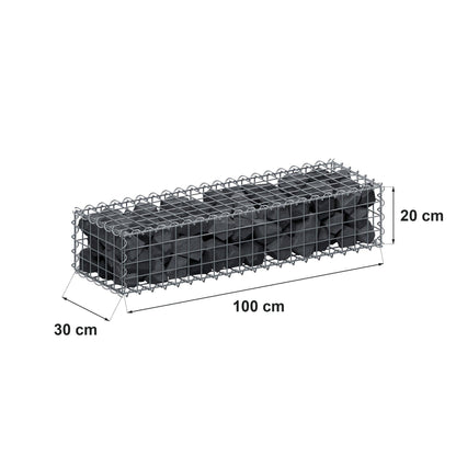 Gabion 100 cm x 20 cm x 30 cm (L x H x P), mailles 5 cm x 5 cm, spirale