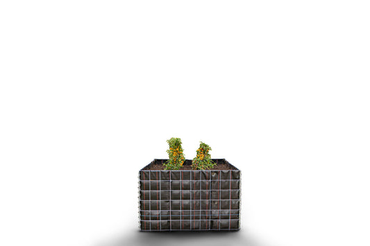 Högbädd, fyrkantig utan stenområde - Längd: 100 cm - Höjd: 60 cm - Djup: 100 cm - Maskstorlek: 10 x 10 cm