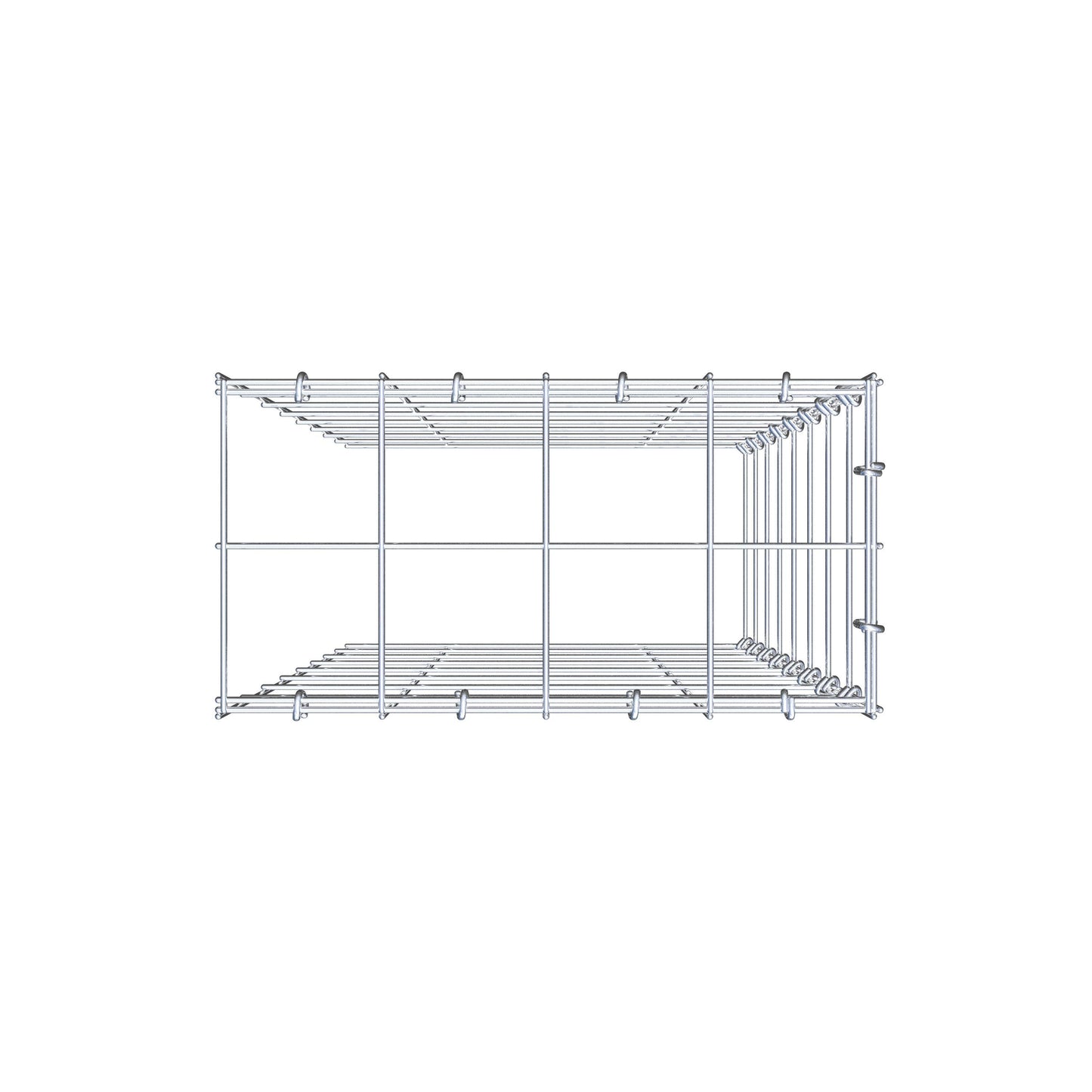 Monteret gabion type 4 80 cm x 40 cm x 20 cm (L x H x D), maskestørrelse 10 cm x 10 cm, C-ring