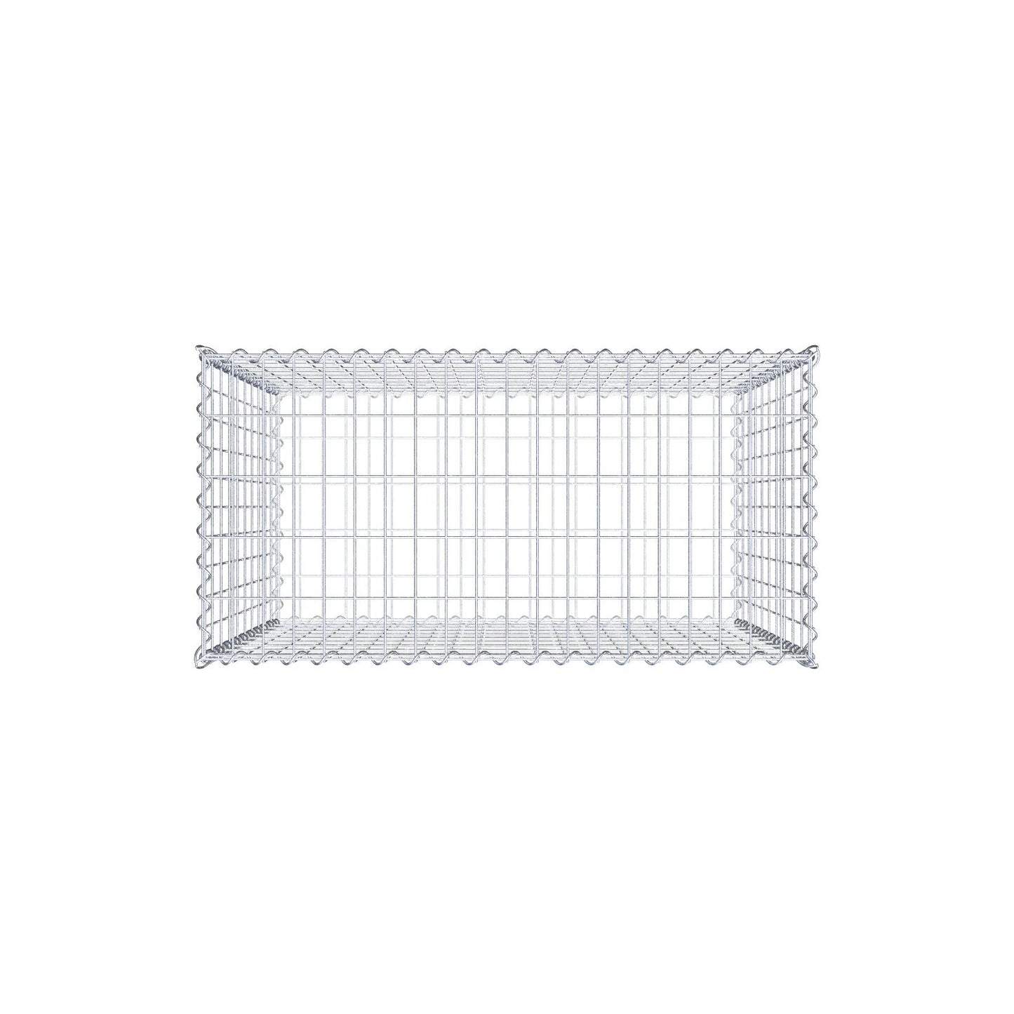 Schanskorf 100 cm x 100 cm x 50 cm (L x H x D), maaswijdte 5 cm x 10 cm, spiraalvormig