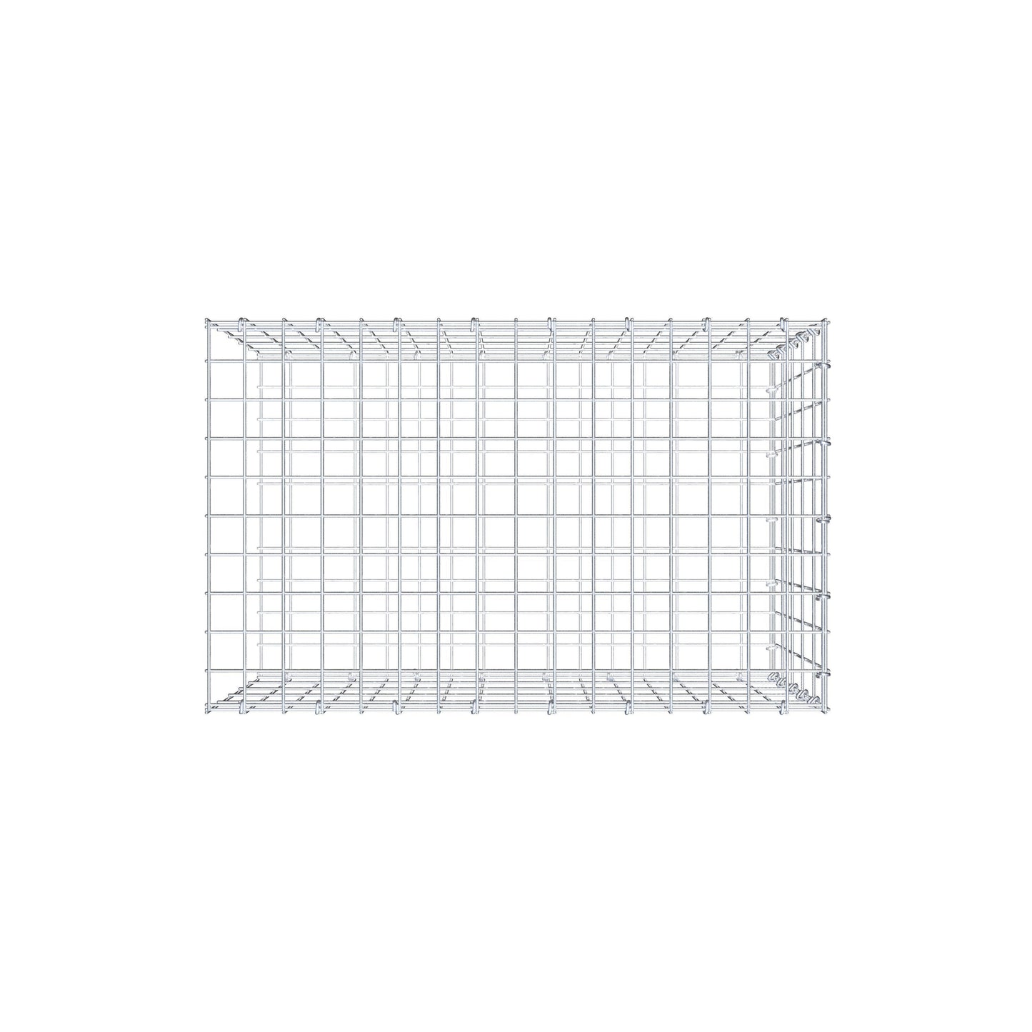 Fourche rapportée type 2 80 cm x 50 cm x 50 cm, mailles 5 cm x 10 cm, anneau en C