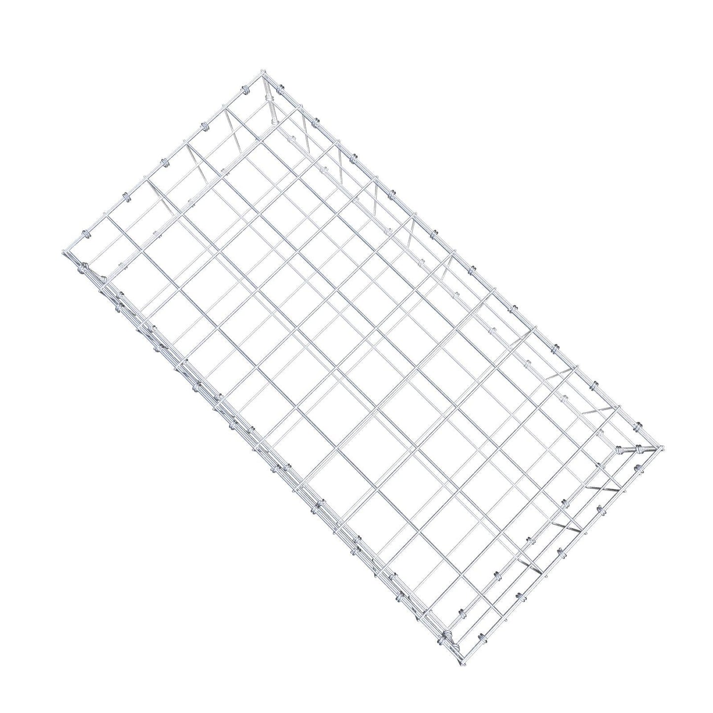 Gabione 100 cm x 20 cm x 50 cm (L x H x T), Maschenweite 10 x 10 cm, Spiralring