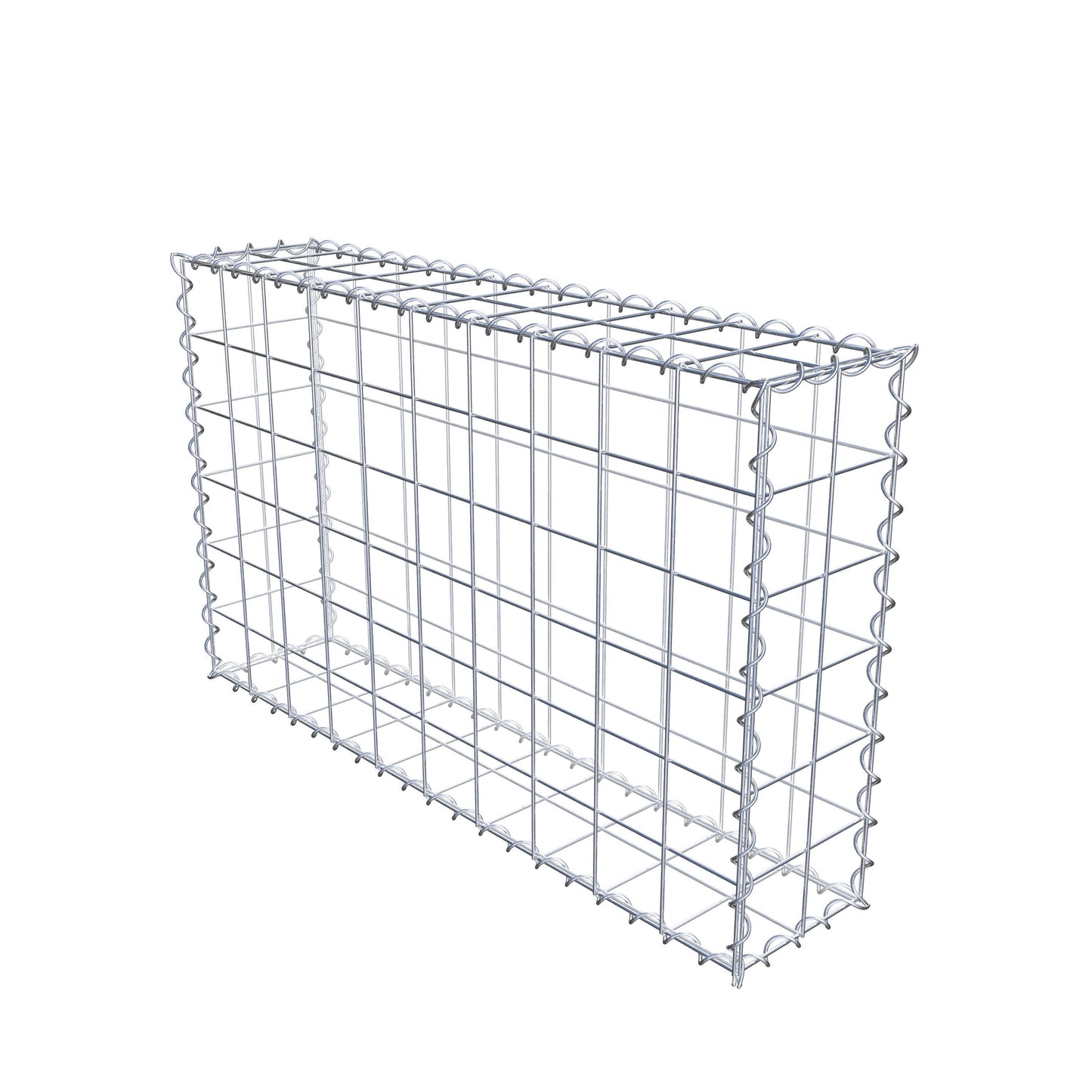 Schanskorf 100 cm x 60 cm x 20 cm (L x H x D), maaswijdte 10 cm x 10 cm, spiraalvormig