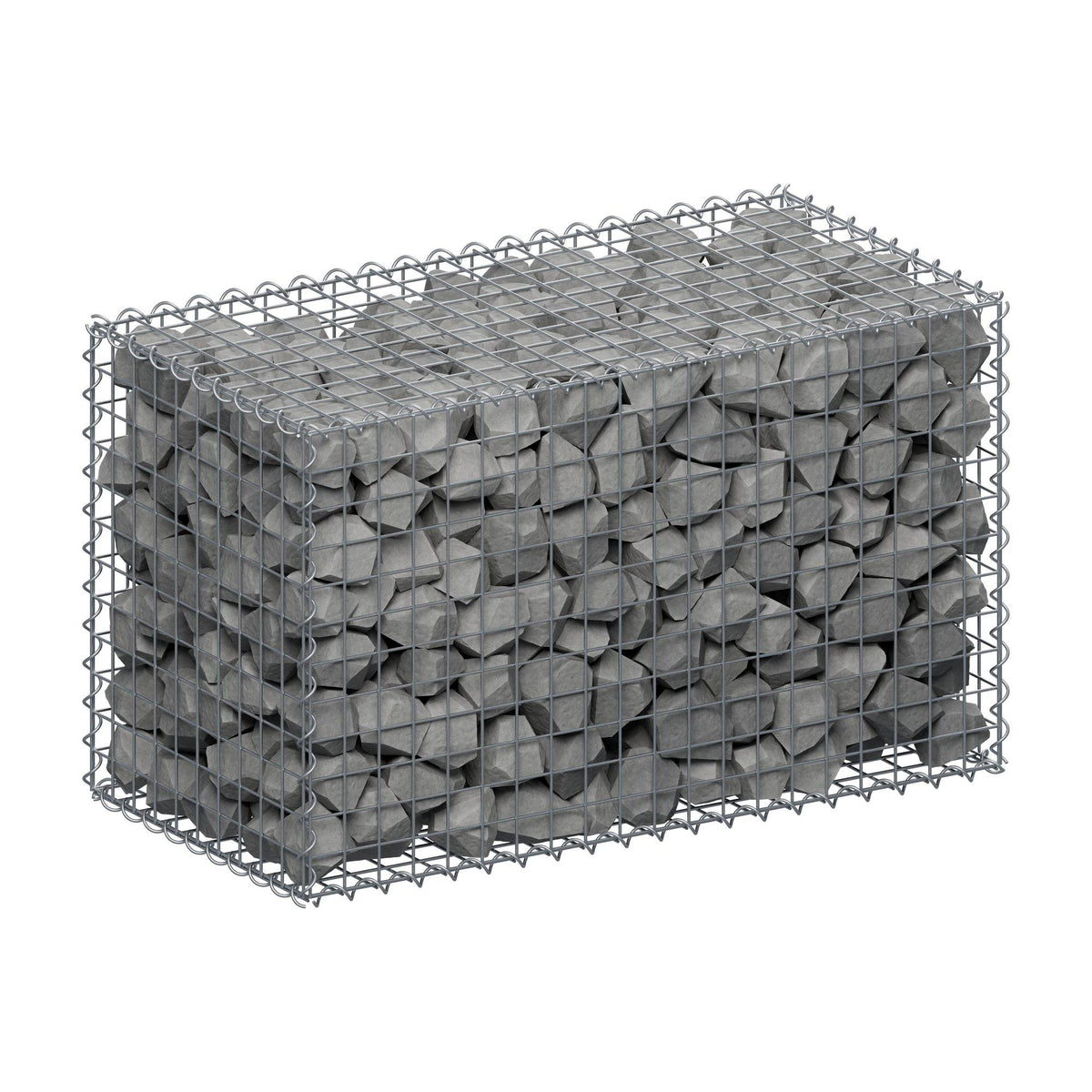 Gabione 100 cm x 60 cm x 50 cm (L x H x T), Maschenweite 5 cm x 5 cm, Spirale