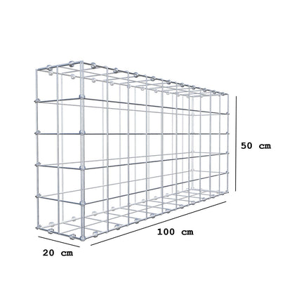 Schanskorf 100 cm x 50 cm x 20 cm (L x H x D), maaswijdte 10 x 10 cm, spiraalring
