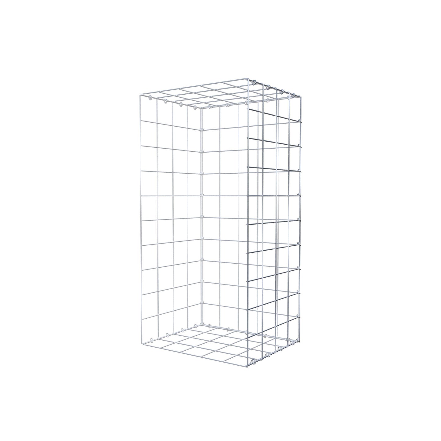 Type 2 oplegkorf 100 cm x 40 cm x 50 cm (L x H x D), maaswijdte 10 cm x 10 cm, C-ring