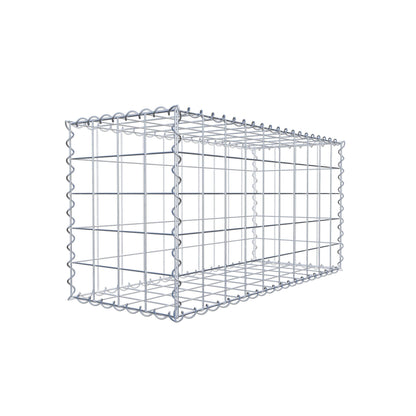 Schanskorf 100 cm x 50 cm x 40 cm (L x H x D), maaswijdte 10 cm x 10 cm, spiraalvormig