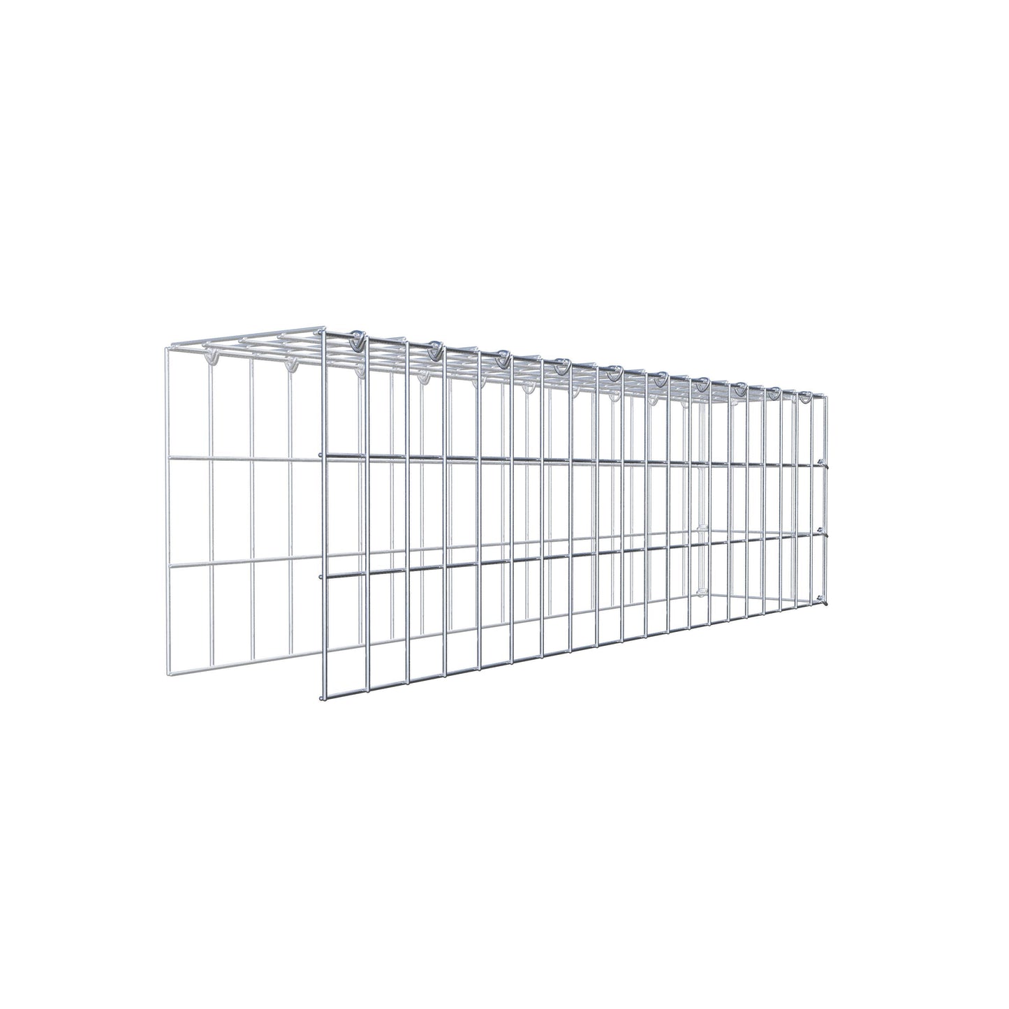 Gavión complementario de tipo 4 100 cm x 30 cm x 20 cm (L x A x P), malla 5 cm x 10 cm, anillo en C