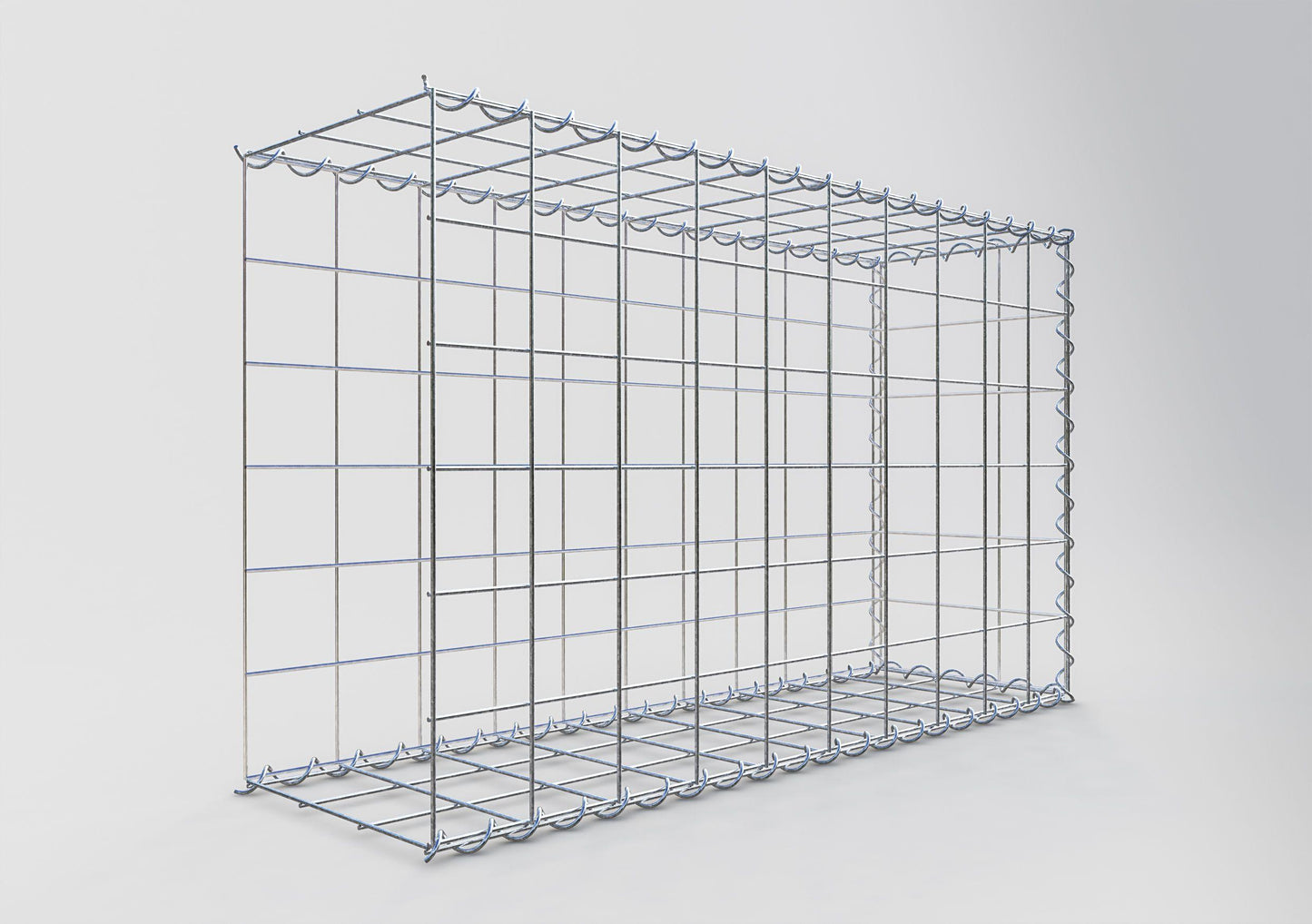 Gabion rapporté type 2 100 cm x 60 cm x 30 cm (L x H x P), mailles 10 cm x 10 cm, spirale