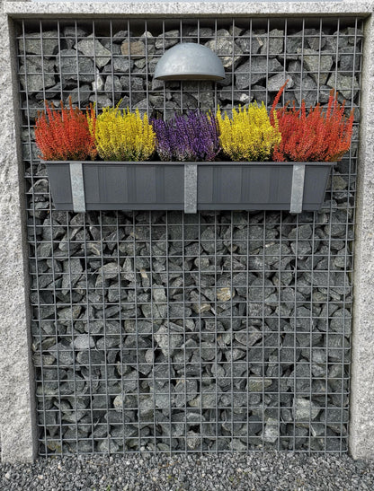 Jardinera galvanizada en juego de 3 con jardinera incluida, para gaviones MW 5 x 5