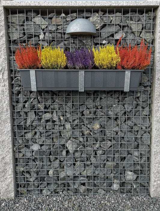 Jardinera galvanizada en juego de 3 con jardinera incluida, para gaviones MW 5 x 5