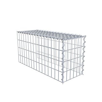 Monteret gabion type 4 80 cm x 40 cm x 30 cm (L x H x D), maskestørrelse 5 cm x 10 cm, spiral