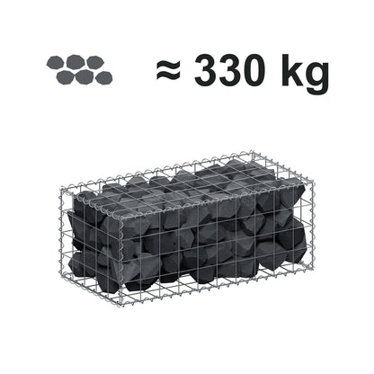 Gabione 100 cm x 40 cm x 50 cm (L x H x T), Maschenweite 10 cm x 10 cm, Spirale