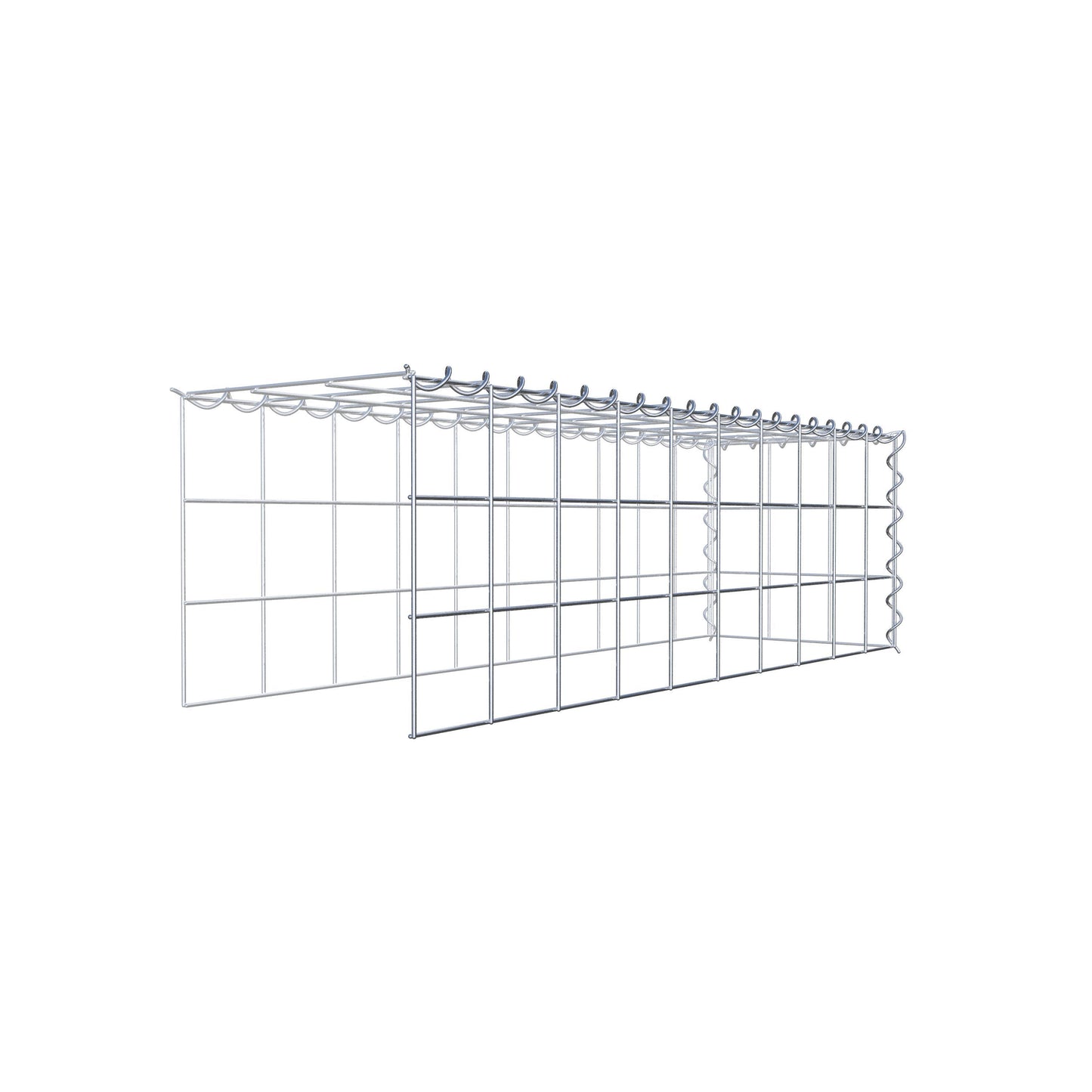 Gabion rapporté type 4 100 cm x 30 cm x 30 cm (L x H x P), mailles 10 cm x 10 cm, spirale