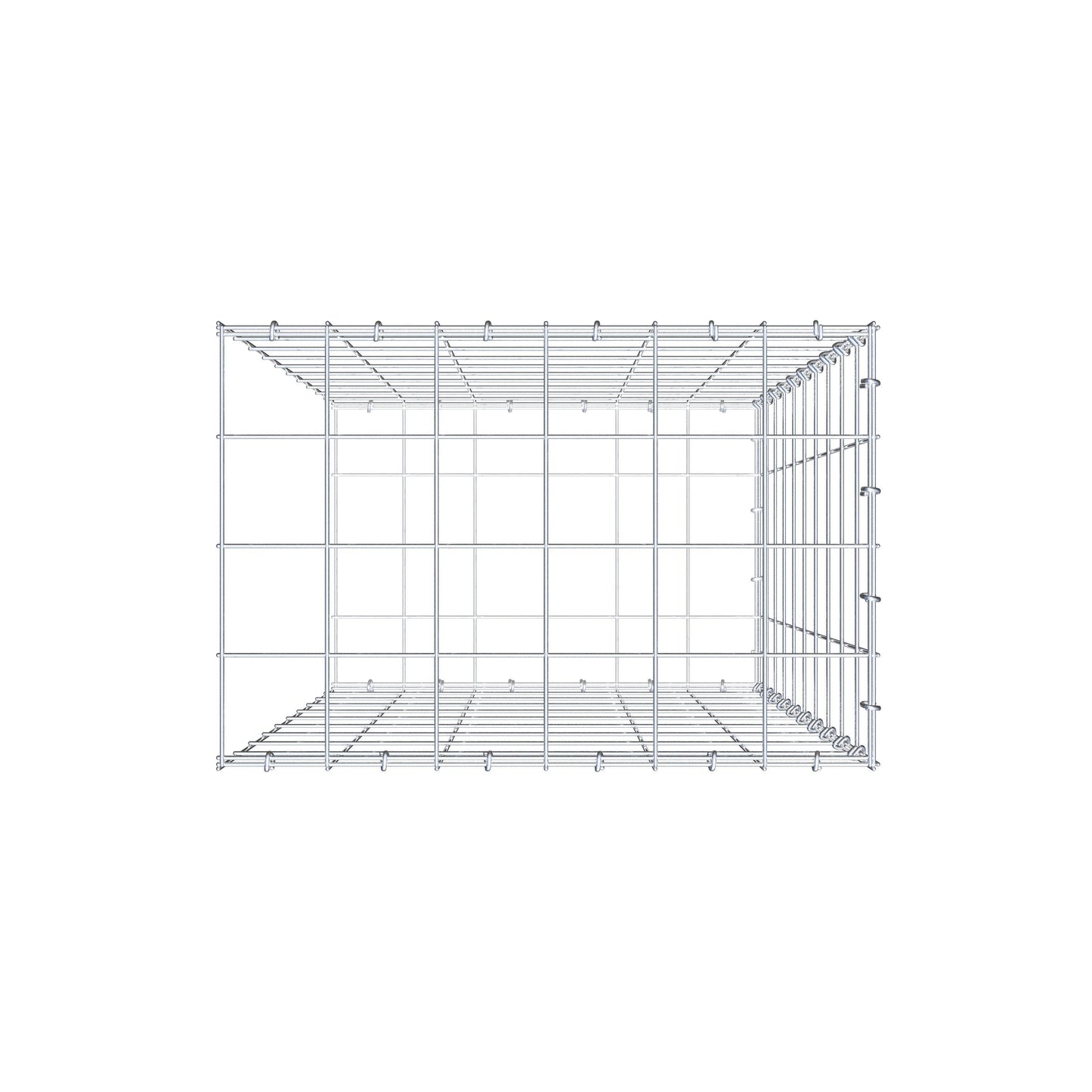 Anbaugabione Typ 2 100 cm x 60 cm x 40 cm (L x H x T), Maschenweite 10 cm x 10 cm, C-Ring